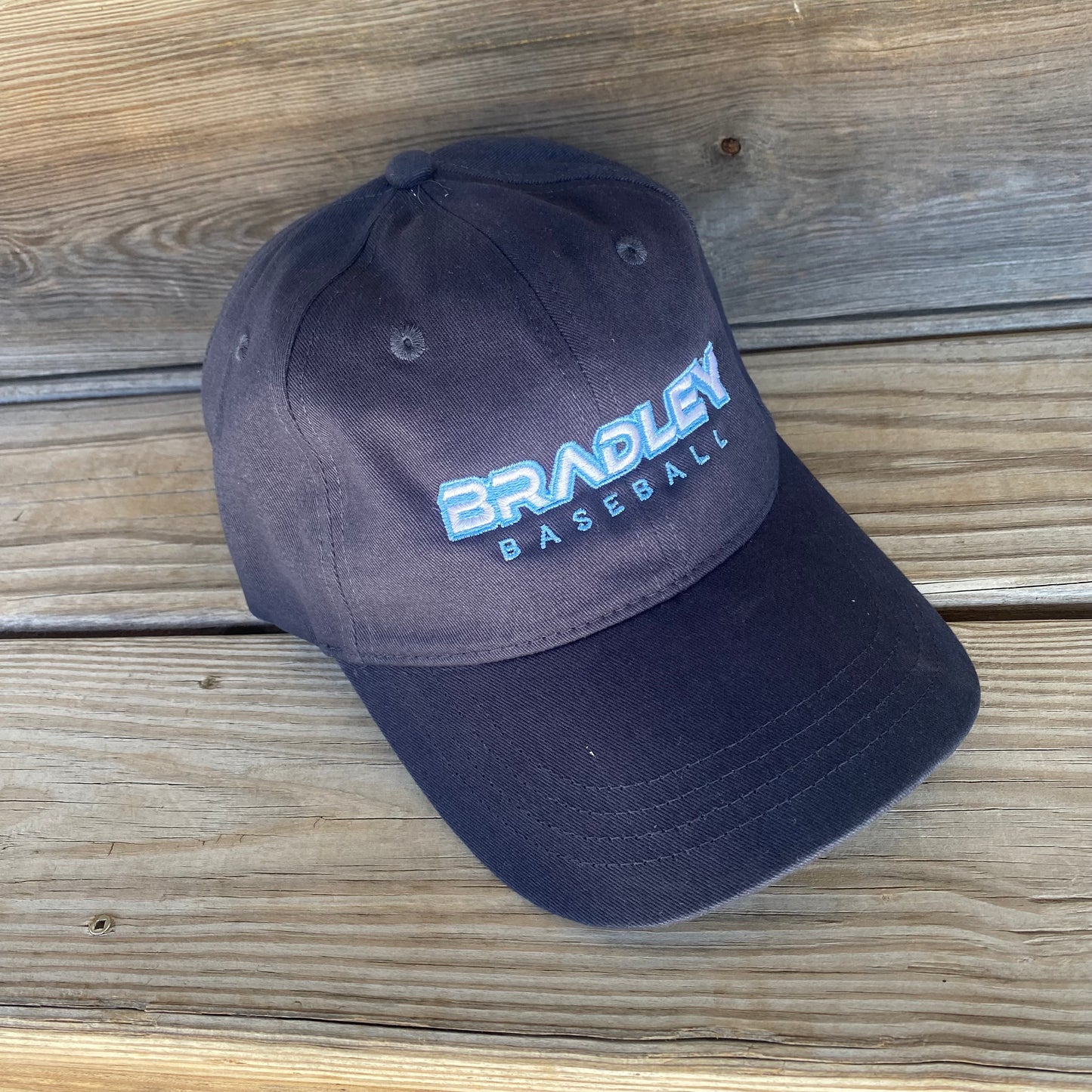 Bradley Baseball Navy Dad Hat "BRADLEY" logo