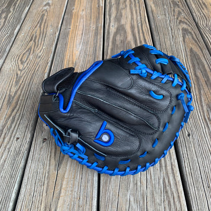 32" Open Back ADJ Catcher's Mitt, Next Play Pro Kip LTD Black/Royal