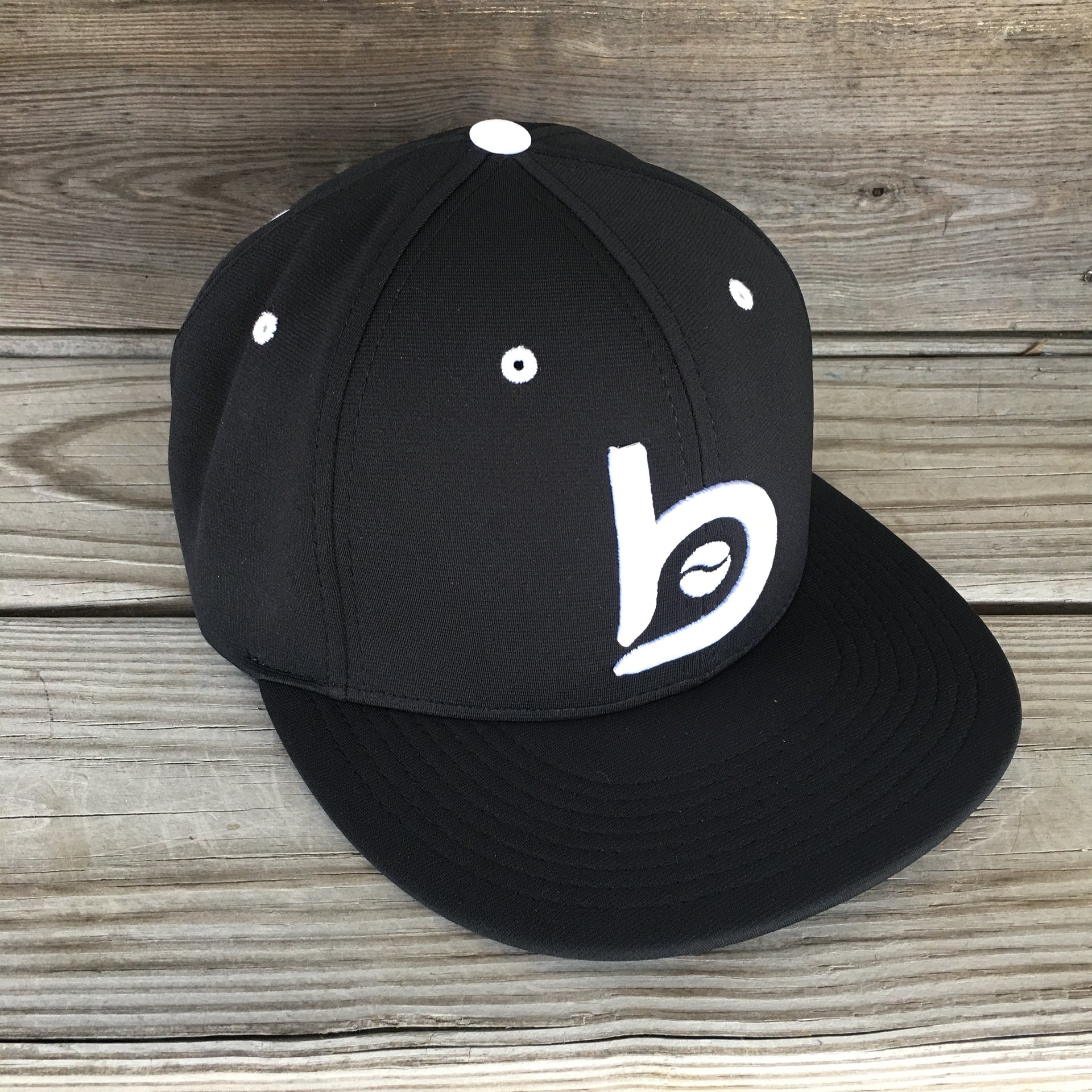 Bradley Baseball Flex-Fit Cap, Flat Brim Black